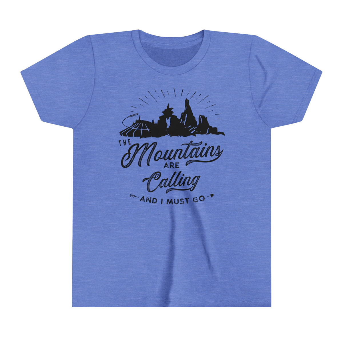 The Mountains Are Calling Bella Canvas Youth Short Sleeve Tee