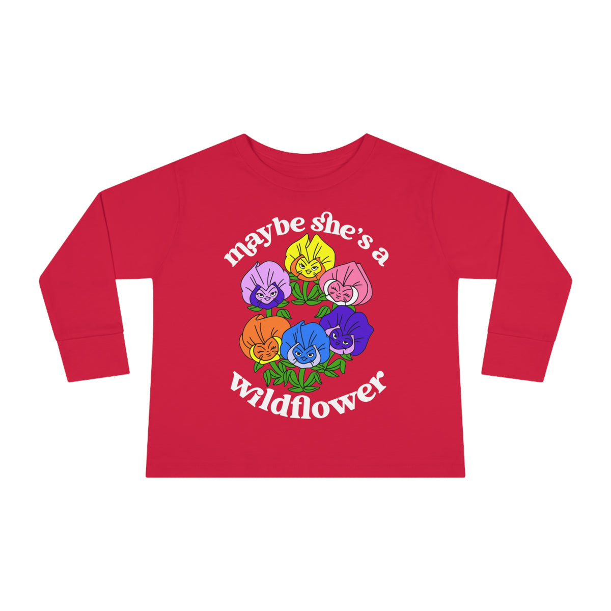Maybe She’s A Wildflower Rabbit Skins Toddler Long Sleeve Tee