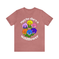 Maybe She’s A Wildflower Bella Canvas Unisex Jersey Short Sleeve Tee