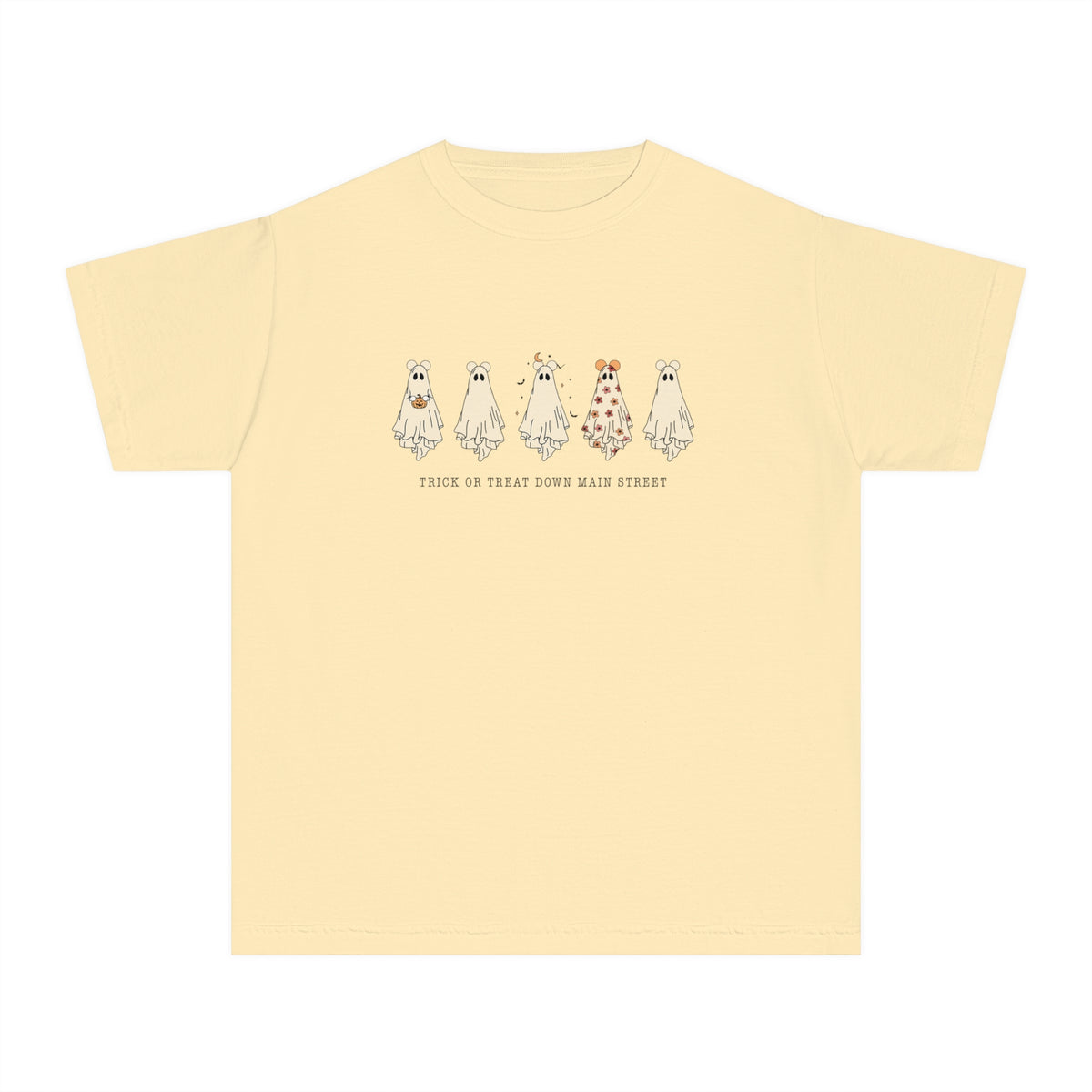 Trick or Treat Down Main Street Comfort Colors Youth Midweight Tee