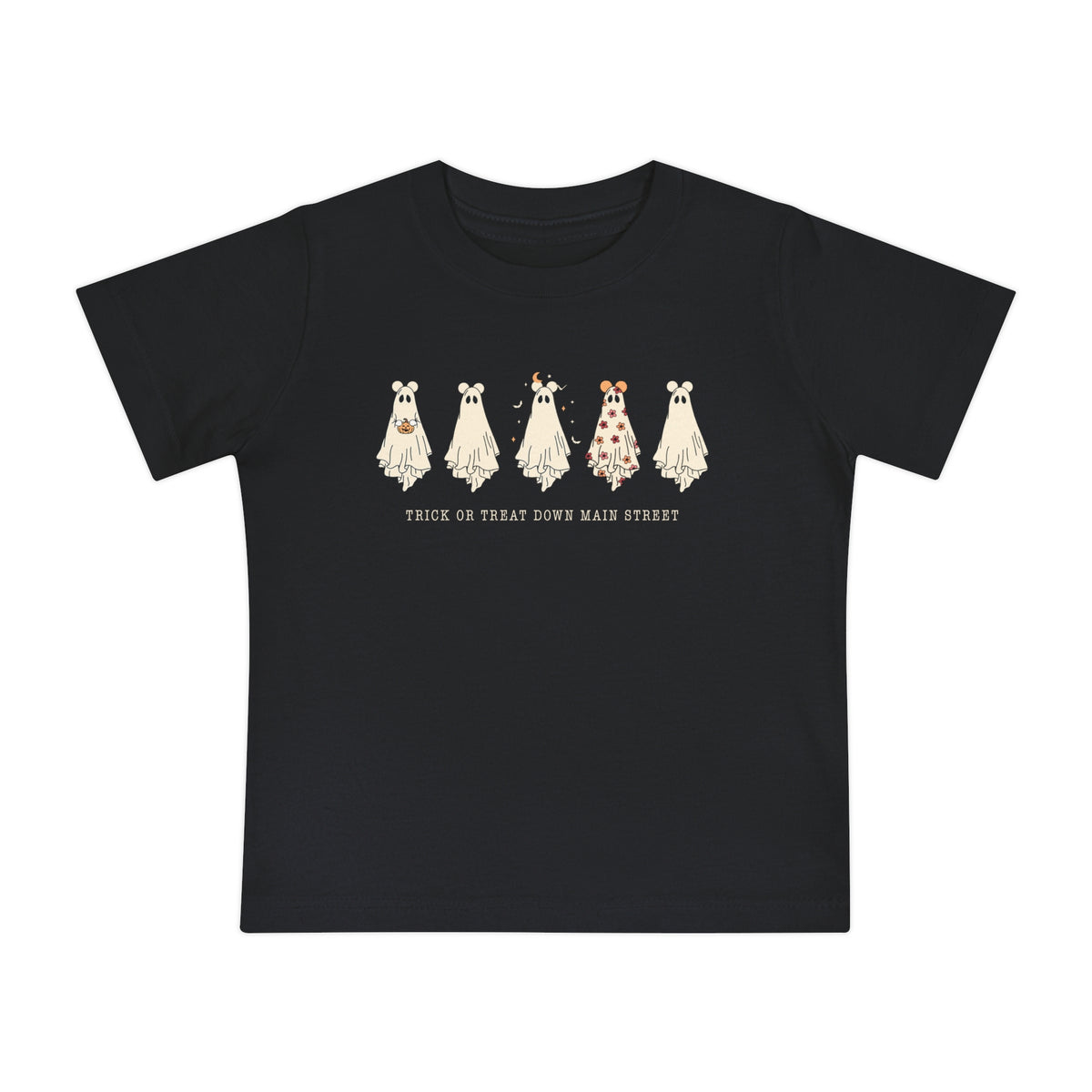 Trick or Treat Down Main Street Baby Short Sleeve T-Shirt