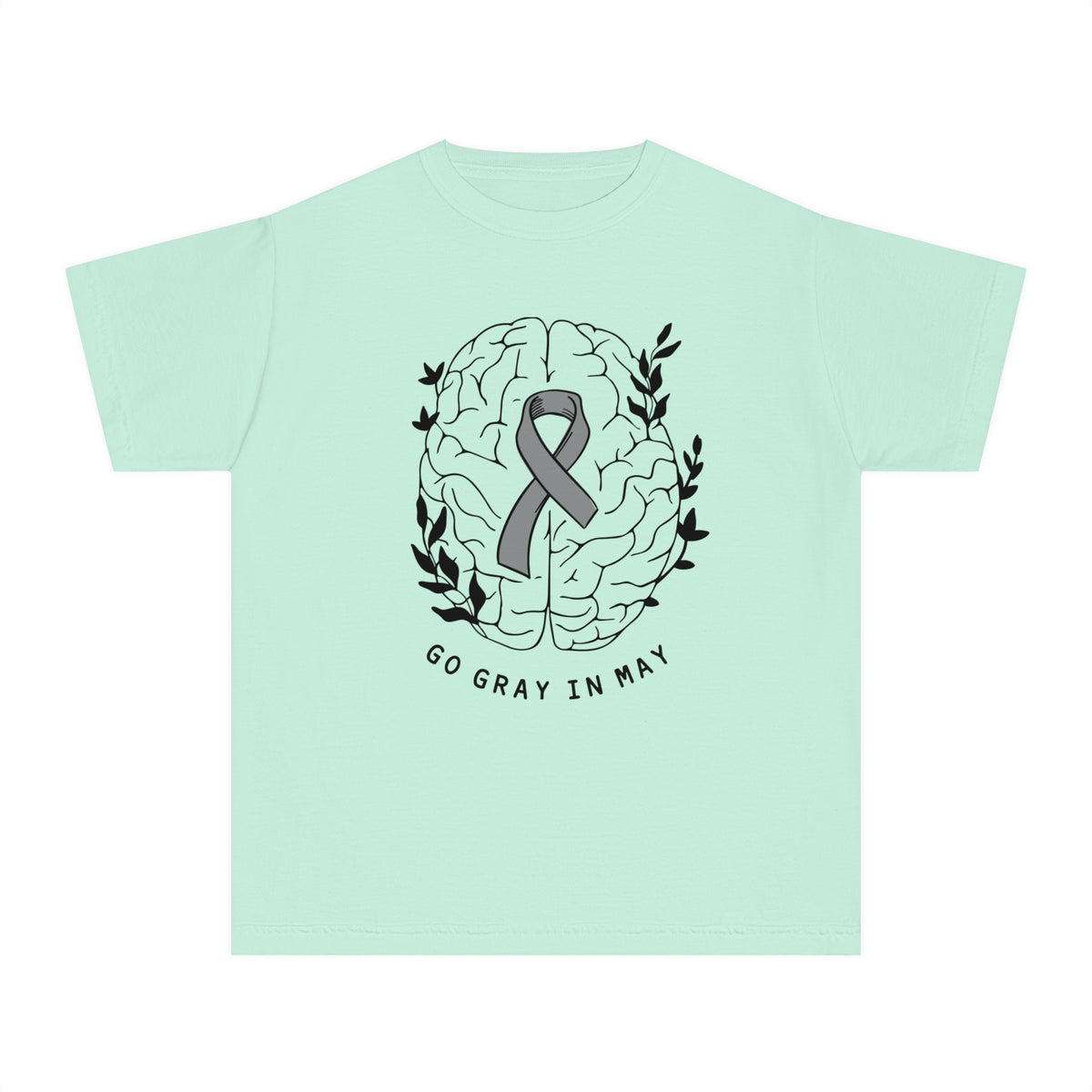 Go Gray In May Comfort Colors Youth Midweight Tee