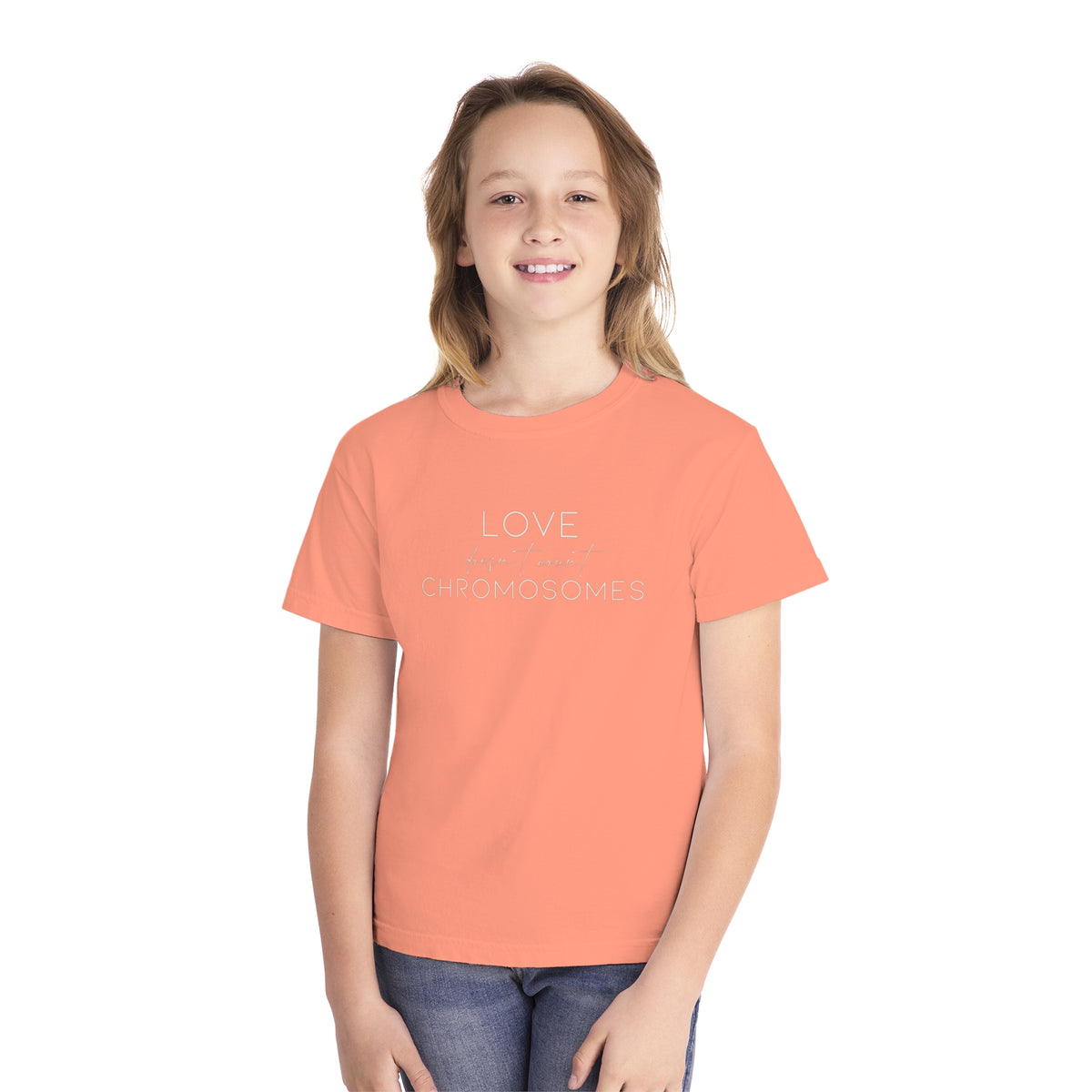Love Doesn’t Count Chromosomes Comfort Colors Youth Midweight Tee