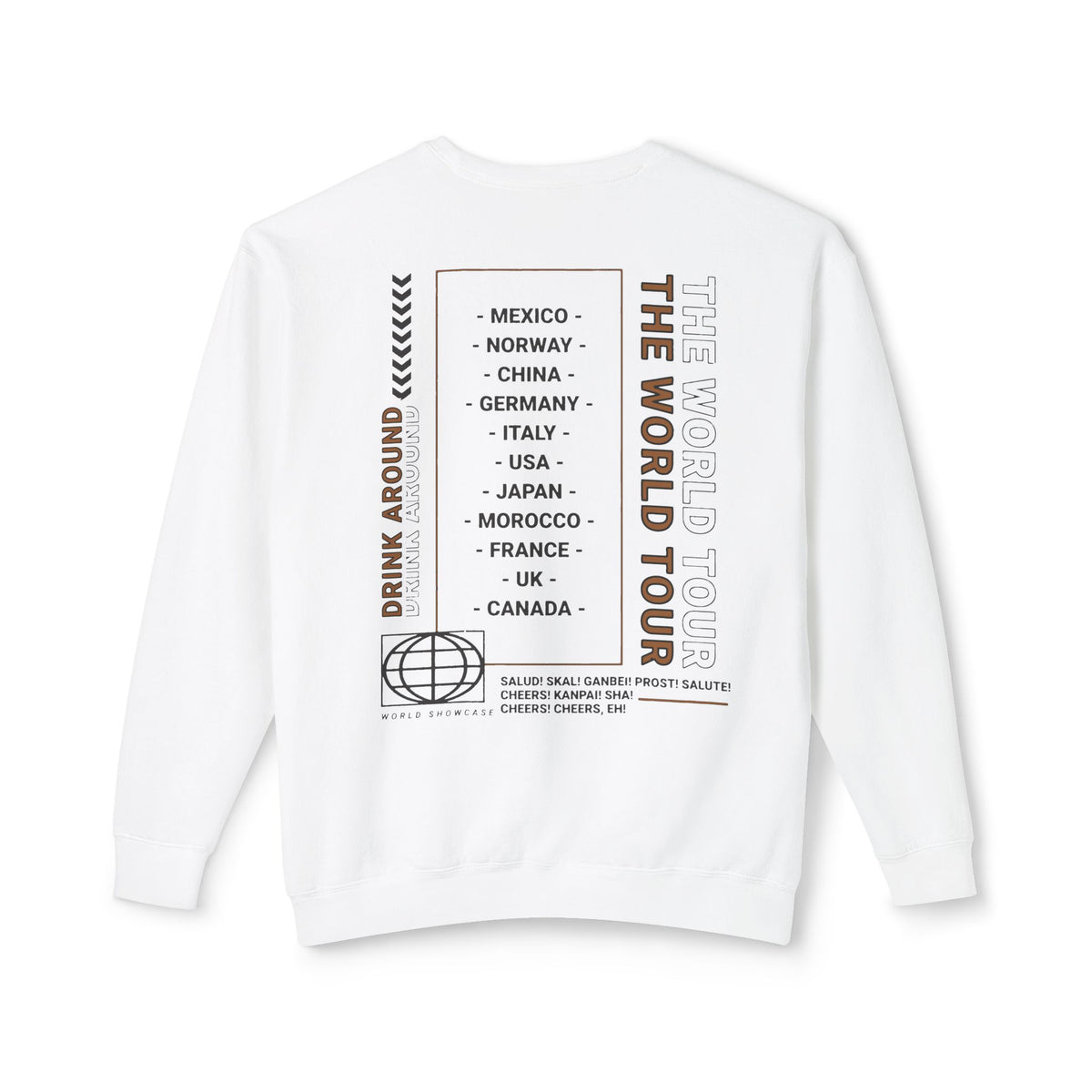 Drink Around the World Tour Unisex Lightweight Comfort Colors Crewneck Sweatshirt
