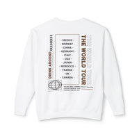 Drink Around the World Tour Unisex Lightweight Comfort Colors Crewneck Sweatshirt