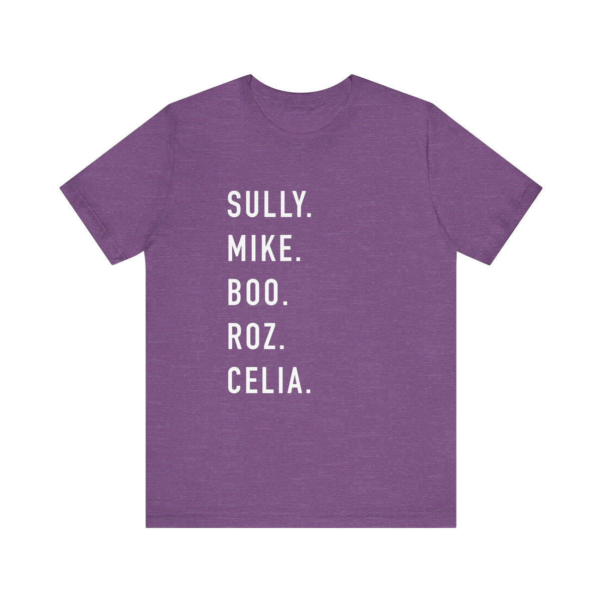 Monsters Character Names Bella Canvas Unisex Jersey Short Sleeve Tee