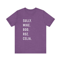 Monsters Character Names Bella Canvas Unisex Jersey Short Sleeve Tee