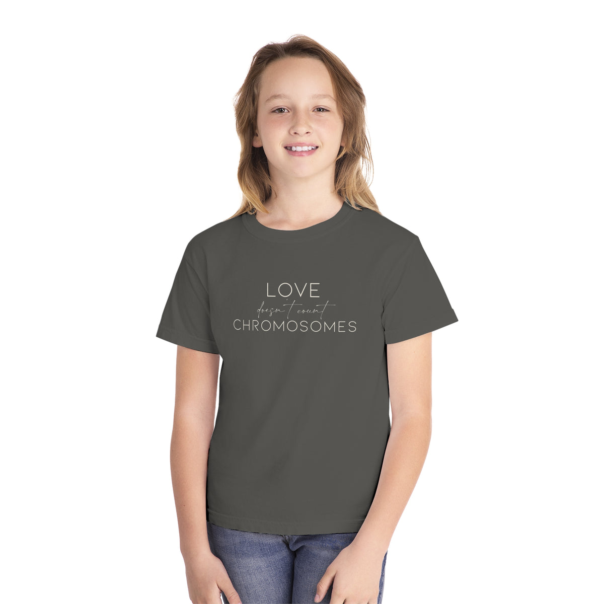 Love Doesn’t Count Chromosomes Comfort Colors Youth Midweight Tee