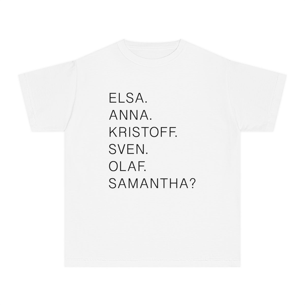 Frozen Character Names Comfort Colors Youth Midweight Tee