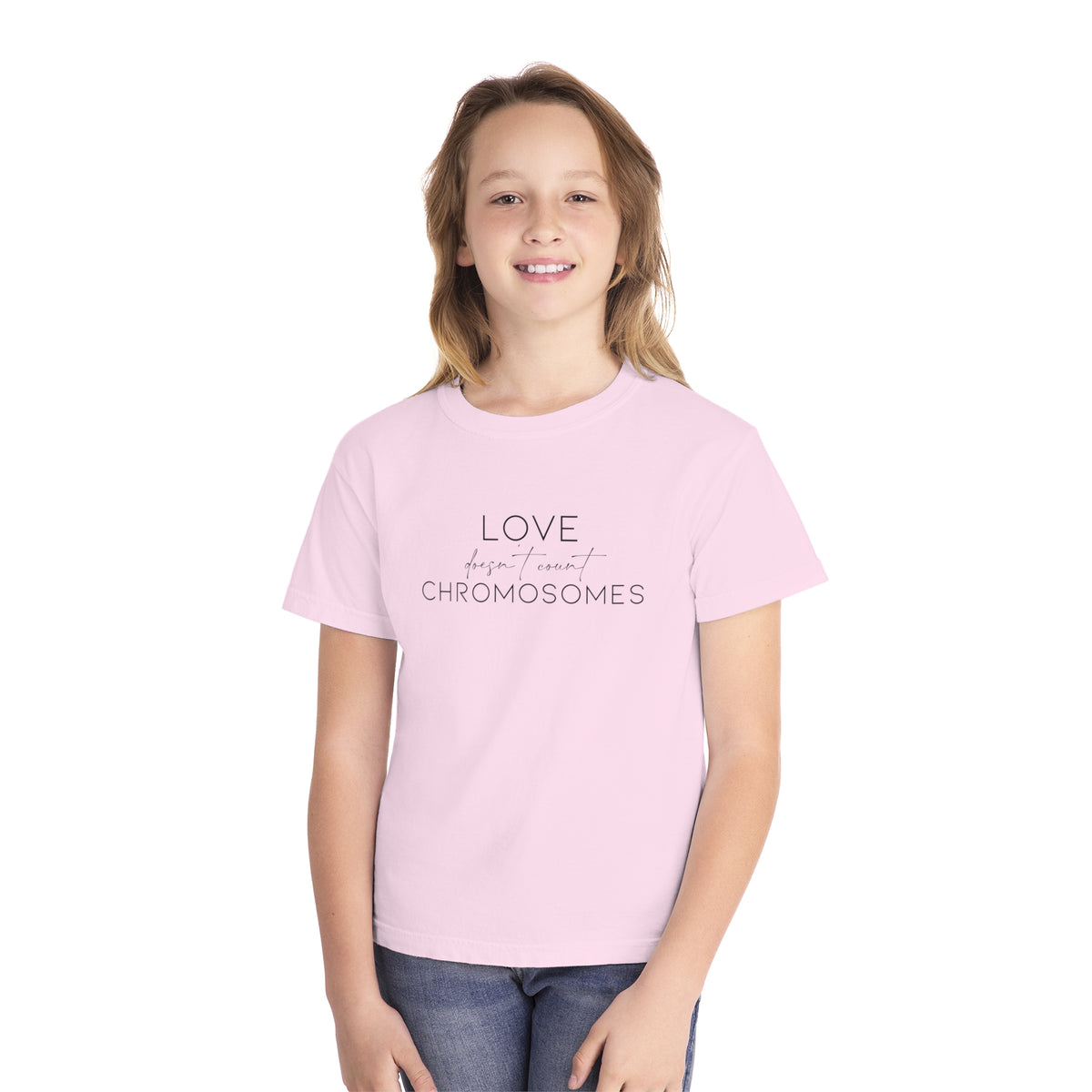 Love Doesn’t Count Chromosomes Comfort Colors Youth Midweight Tee
