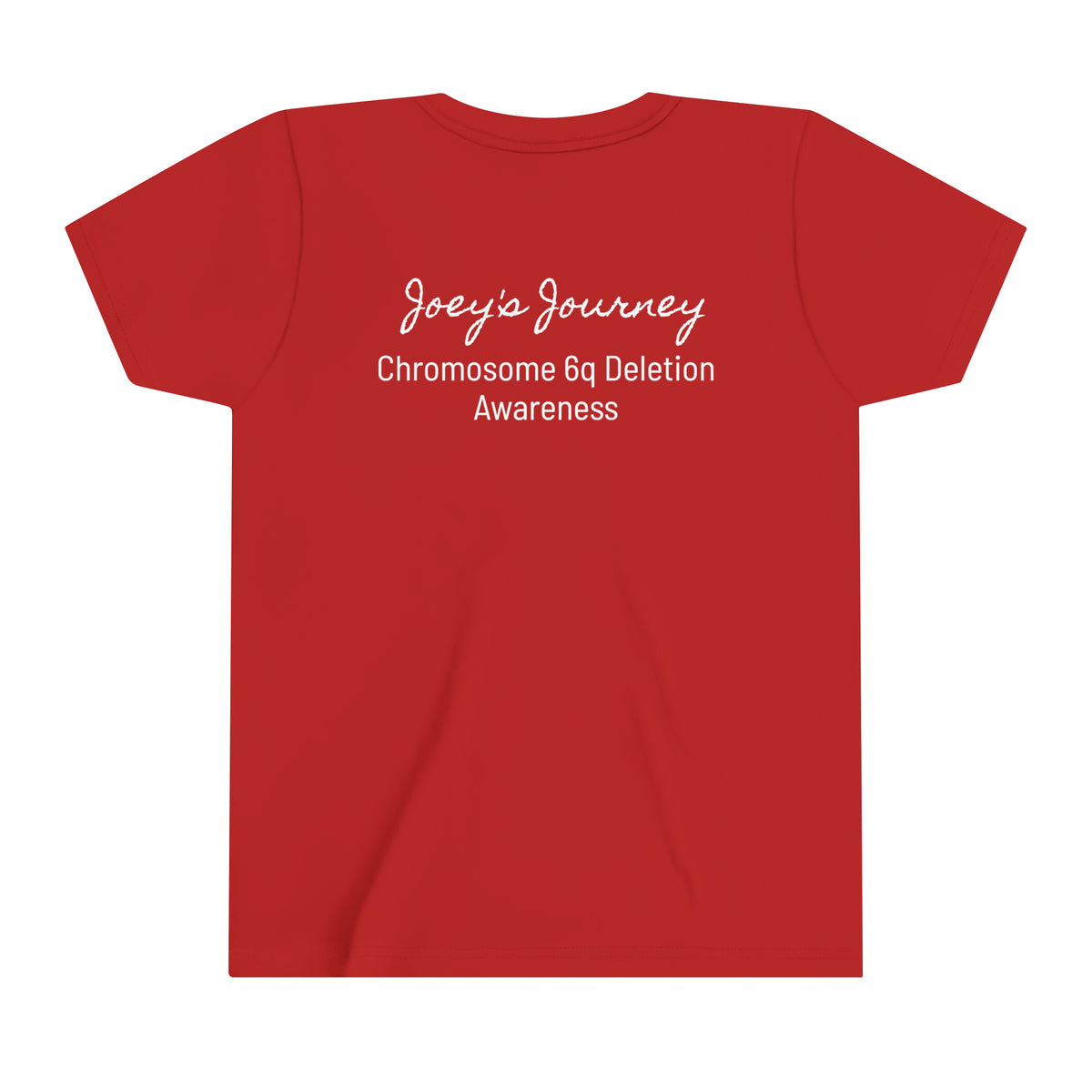 Joey's Journey Chromosome 6q Deletion Awareness Bella Canvas Youth Short Sleeve Tee