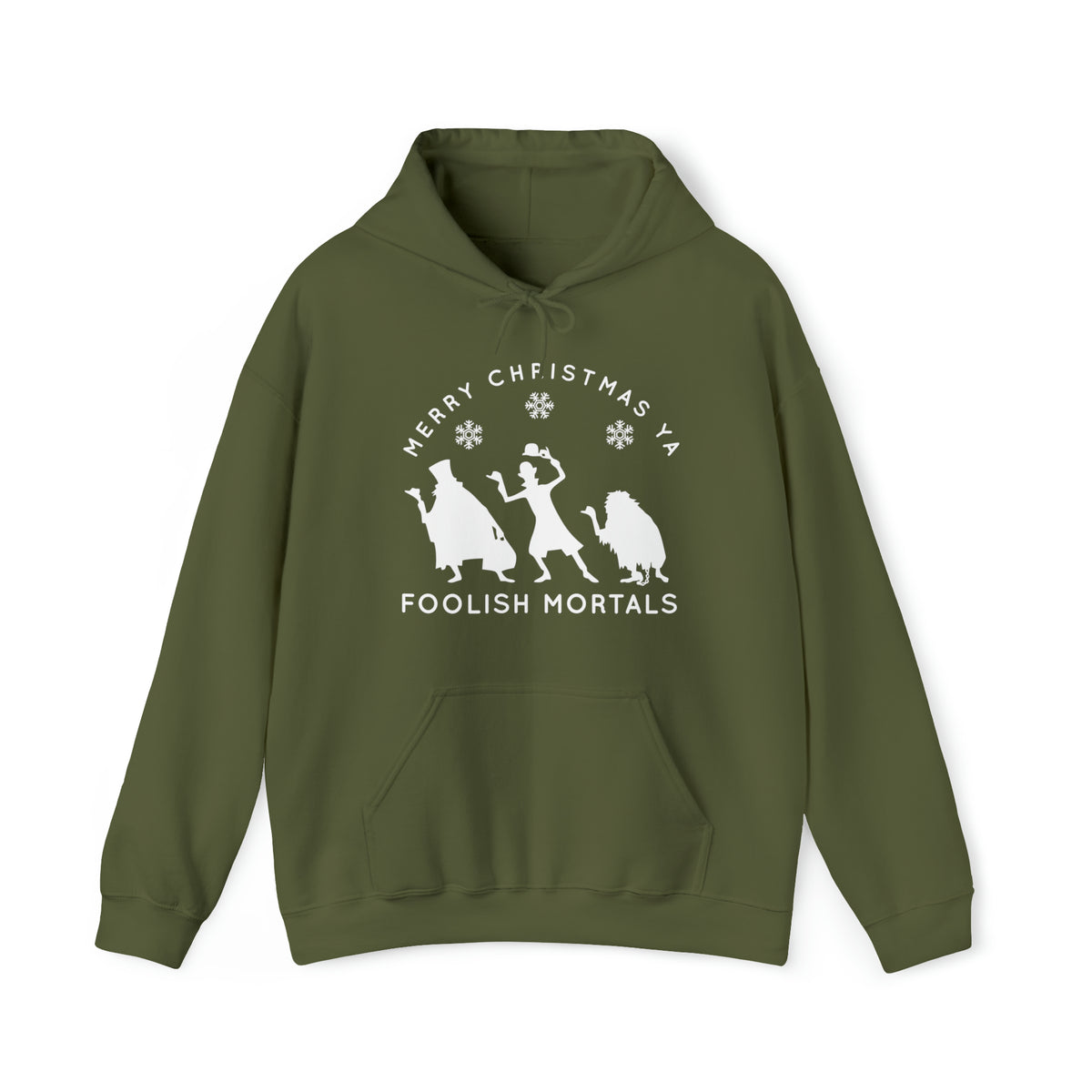 Merry Christmas Ya Foolish Mortals Gildan Unisex Heavy Blend™ Hooded Sweatshirt