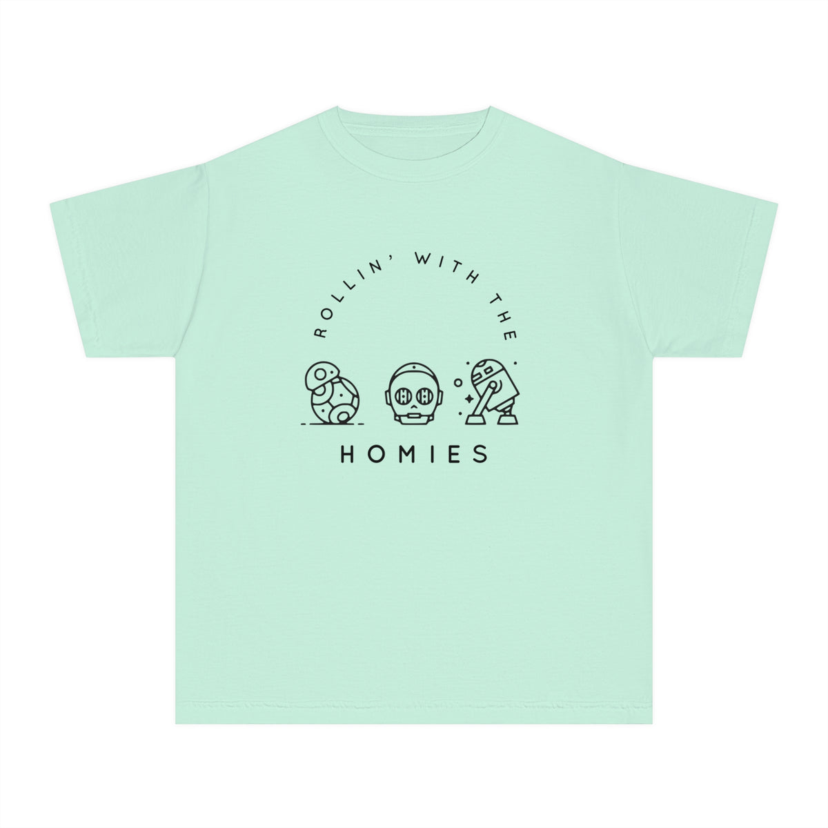 Rollin’ With The Homies Comfort Colors Youth Midweight Tee