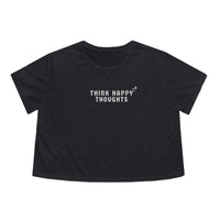 Think Happy Thoughts Bella Canvas Women's Flowy Cropped Tee