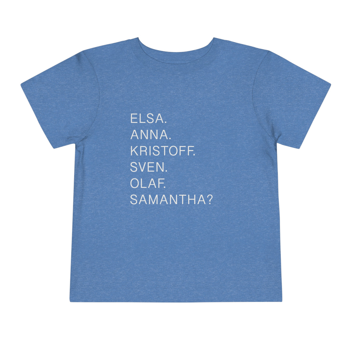 Frozen Character Names Bella Canvas Toddler Short Sleeve Tee