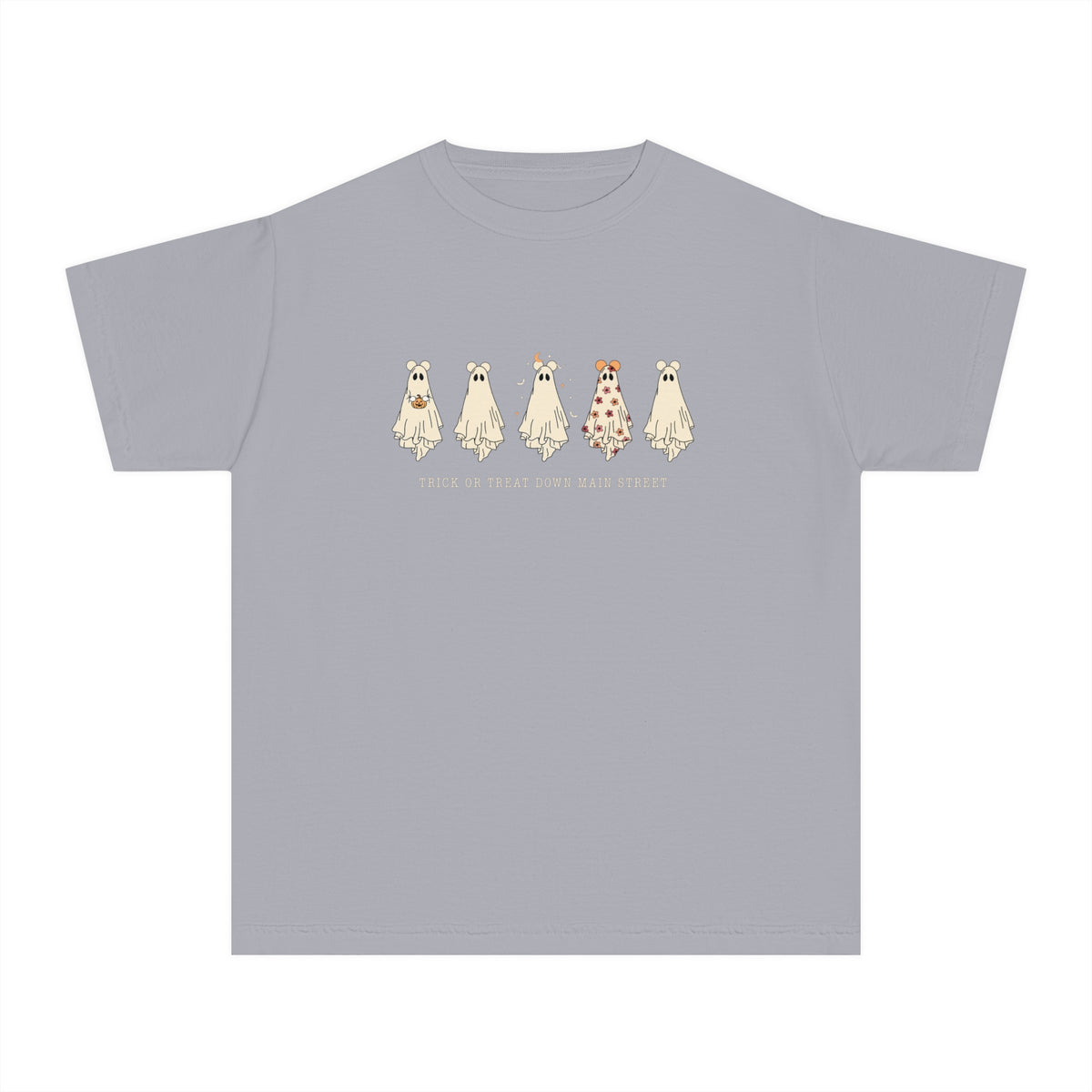 Trick or Treat Down Main Street Comfort Colors Youth Midweight Tee