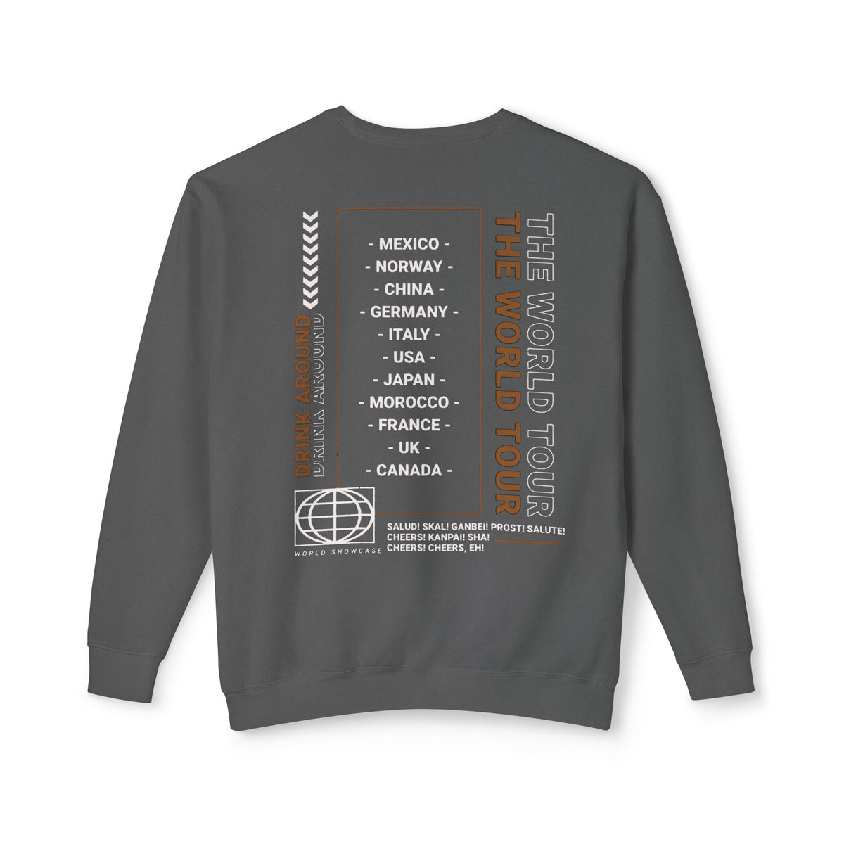 Drink Around the World Tour Unisex Lightweight Comfort Colors Crewneck Sweatshirt