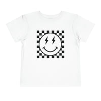 Retro Checkered Smile Bella Canvas Toddler Short Sleeve Tee