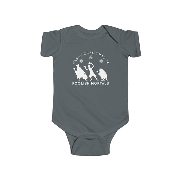 Merry Christmas Ya Foolish Mortals Rabbit Skins Infant Fine Jersey Bodysuit