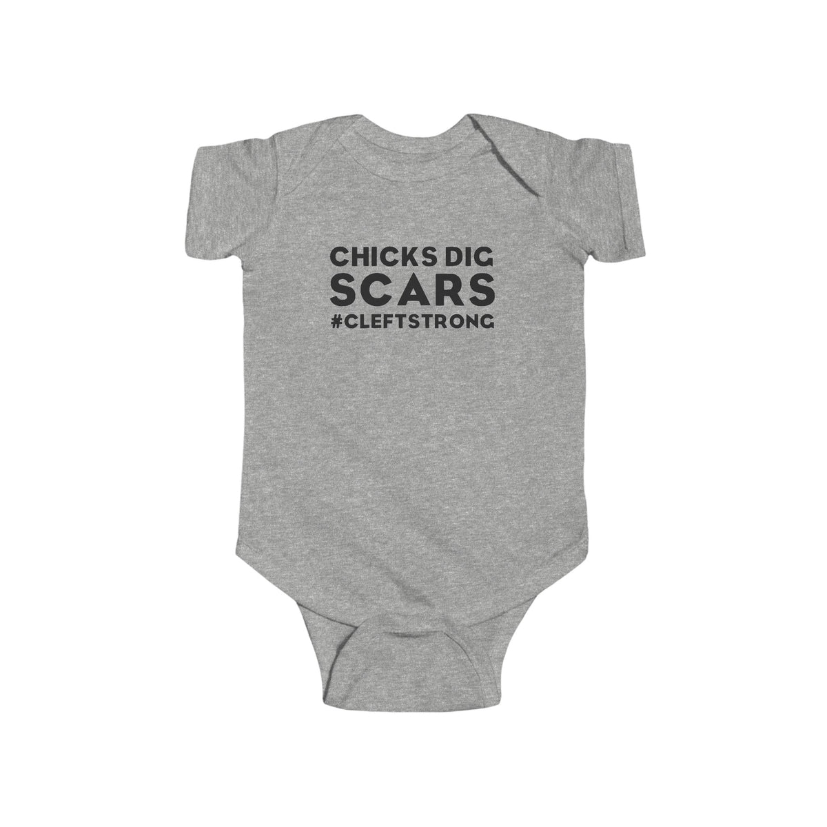 Chicks Dig Scars Cleft Strong Rabbit Skins Infant Fine Jersey Bodysuit
