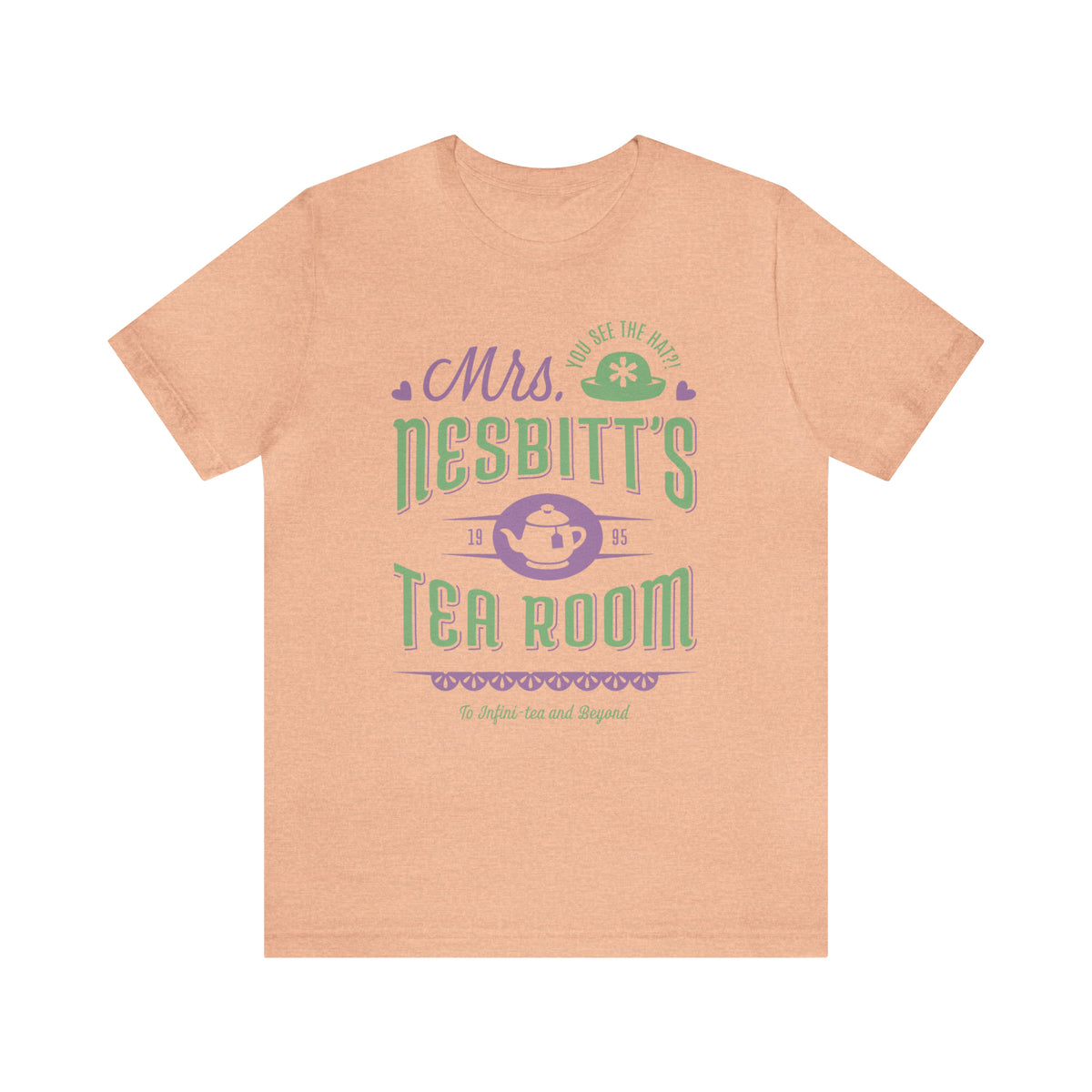 Mrs. Nesbitt’s Tea House Mint & Lavender Bella Canvas Unisex Jersey Short Sleeve Tee