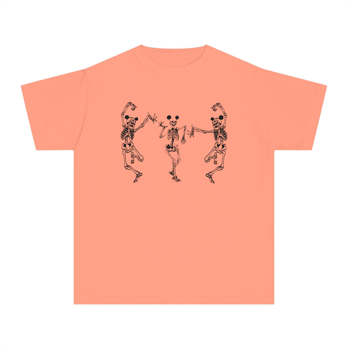 Dancing Skeletons with Ears Comfort Colors Youth Midweight Tee