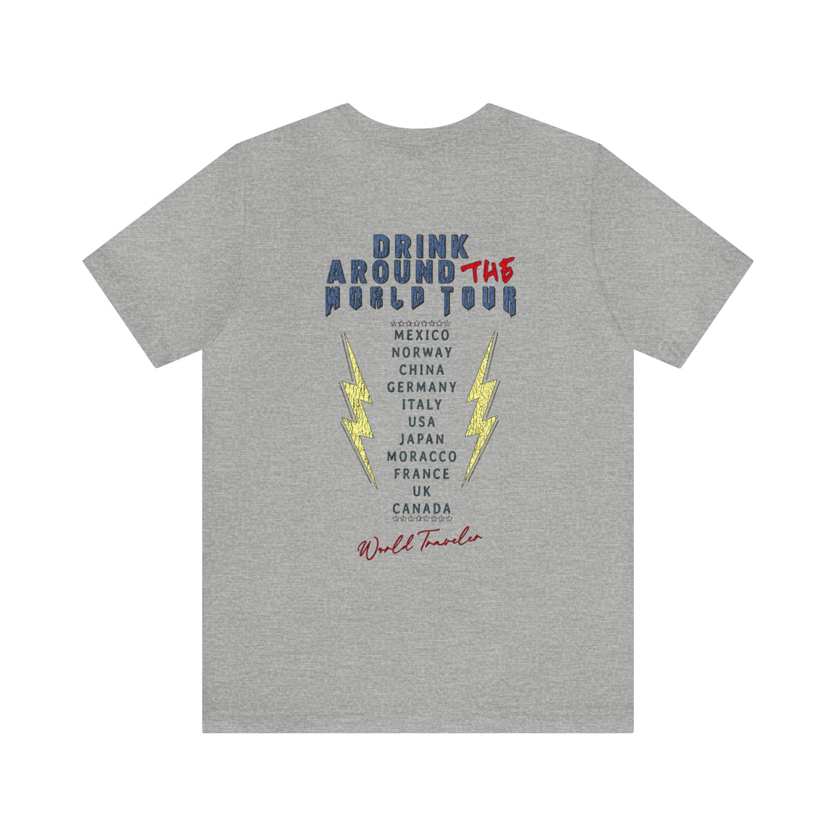 Drink Around The World Tour Bella Canvas Unisex Jersey Short Sleeve Tee