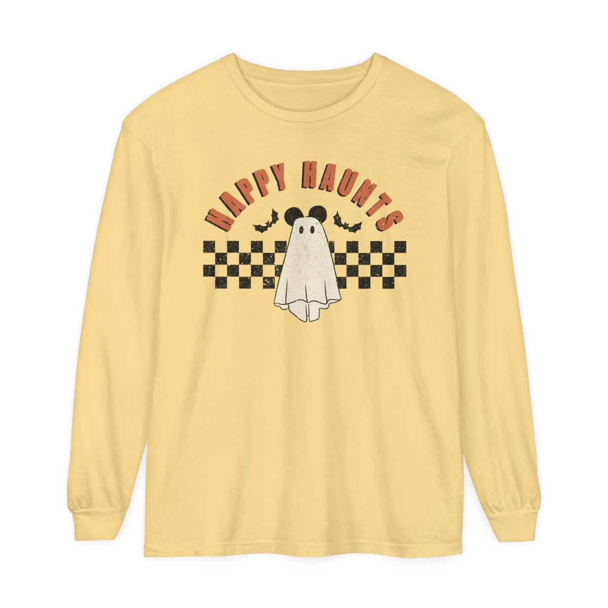 Happy Haunts Comfort Colors Unisex Garment-dyed Long Sleeve T-Shirt