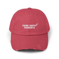 Think Happy Thoughts Unisex Distressed Cap