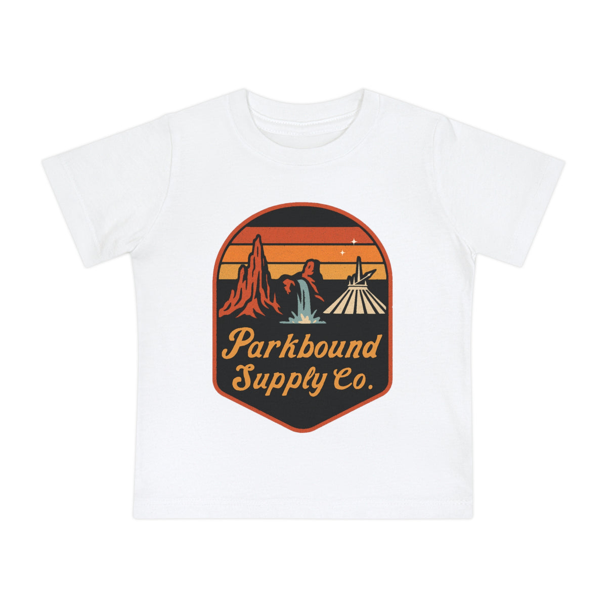 Triple Mountain Badge Bella Canvas Baby Short Sleeve T-Shirt