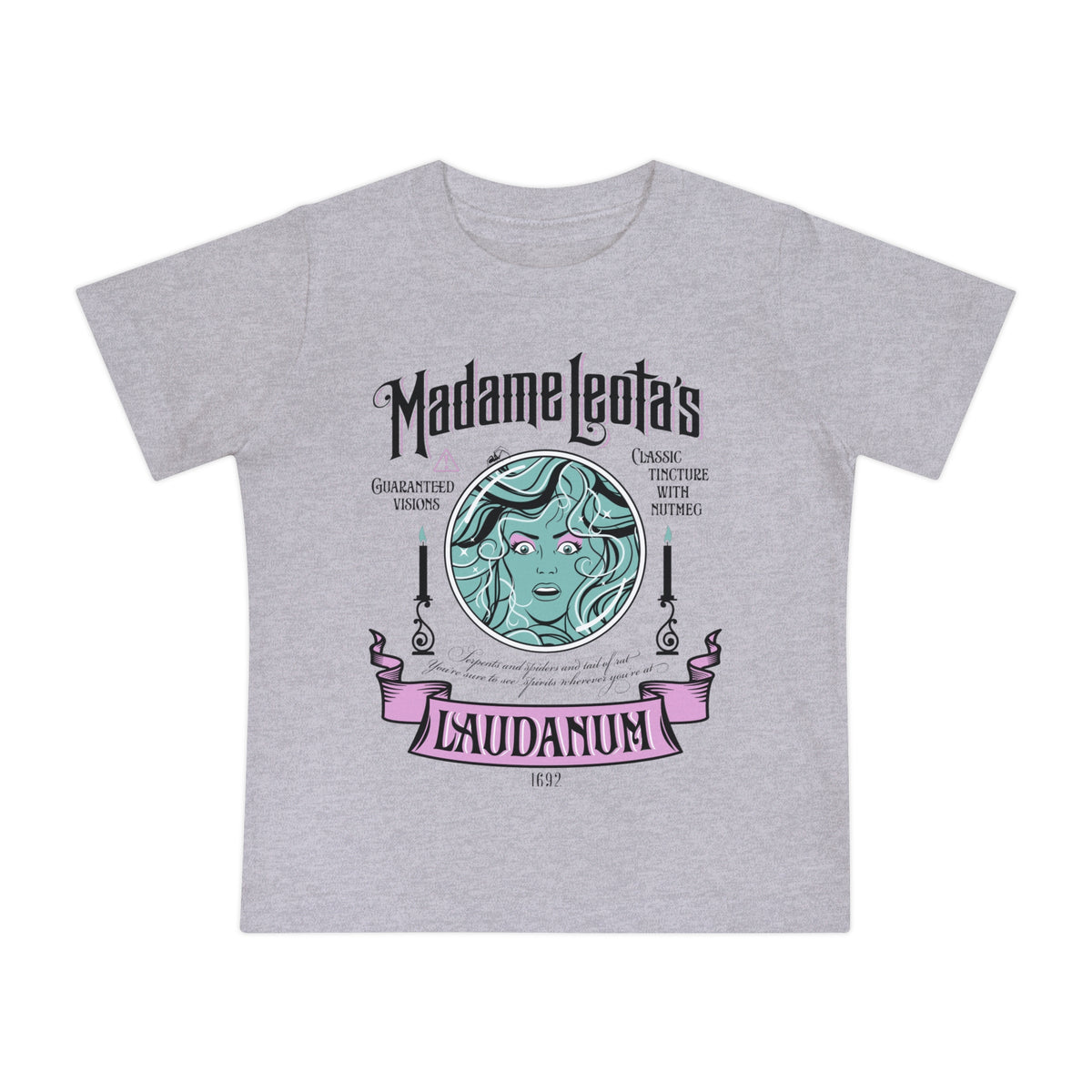 Madame Leota’s Laudanum Teal Bella Canvas Baby Short Sleeve T-Shirt