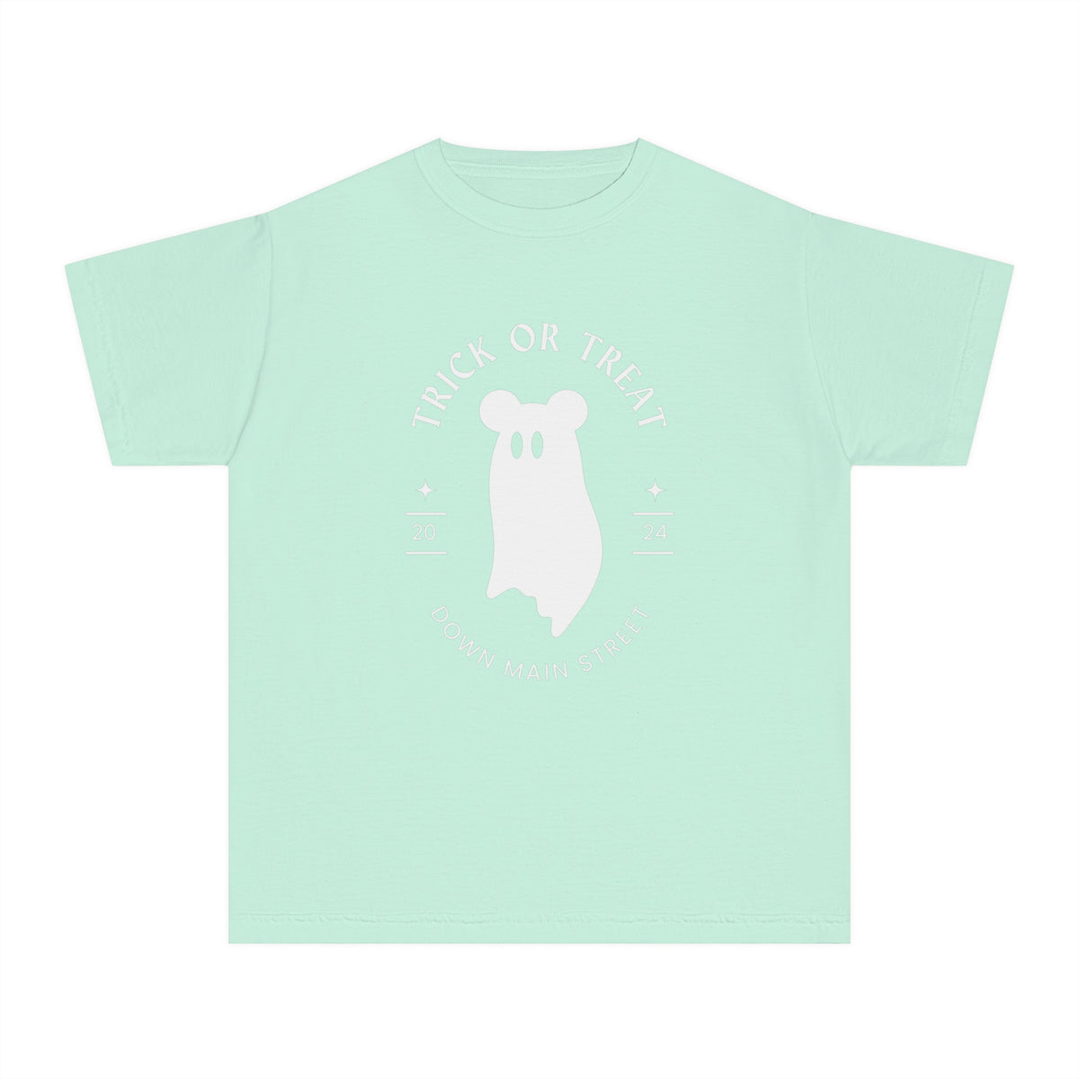 Trick or Treat Down Main Street Comfort Colors Youth Midweight Tee