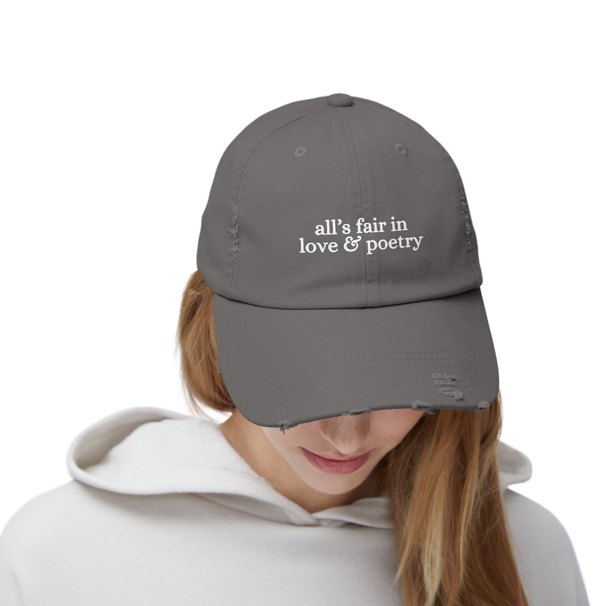 All's Fair In Love And Poetry Unisex Distressed Cap