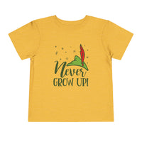 Never Grow Up Bella Canvas Toddler Short Sleeve Tee