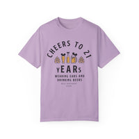 Cheers to 21 Years and Wearing Ears Comfort Colors Unisex Garment-Dyed T-shirt