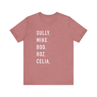Monsters Character Names Bella Canvas Unisex Jersey Short Sleeve Tee