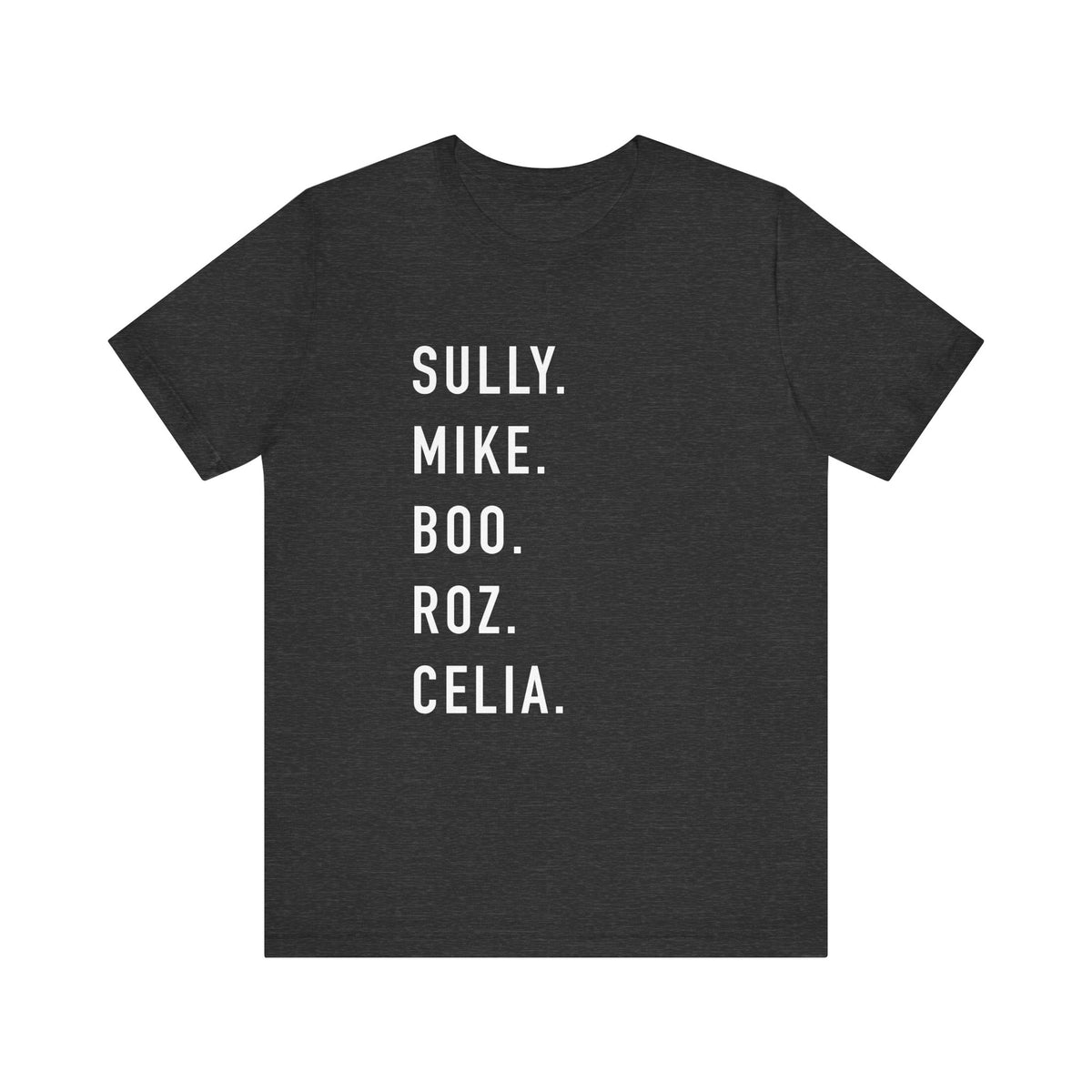 Monsters Character Names Bella Canvas Unisex Jersey Short Sleeve Tee