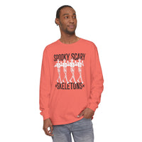 Spooky Scary Skeletons Comfort Colors Unisex Garment-dyed Long Sleeve T-Shirt