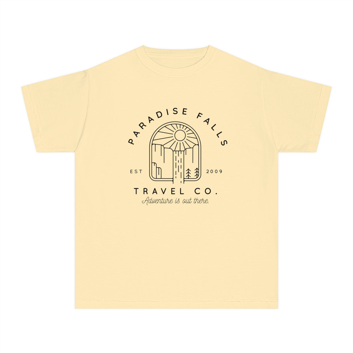 Paradise Falls Vacation Co. Comfort Colors Youth Midweight Tee