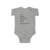 Frozen Character Names Rabbit Skins Infant Fine Jersey Bodysuit