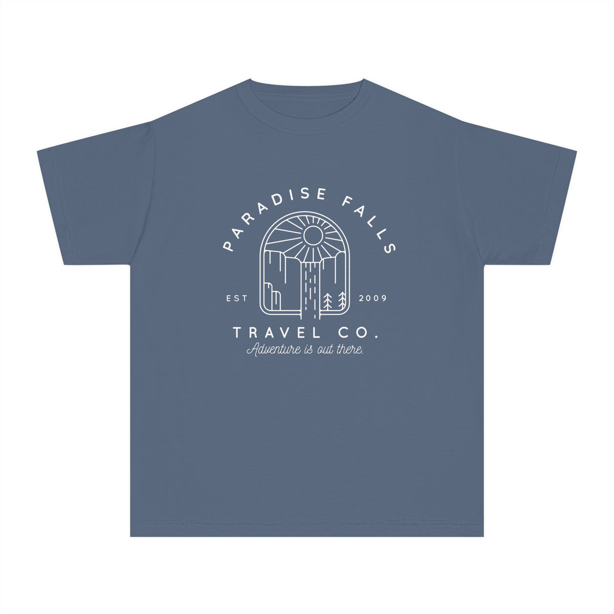 Paradise Falls Vacation Co. Comfort Colors Youth Midweight Tee