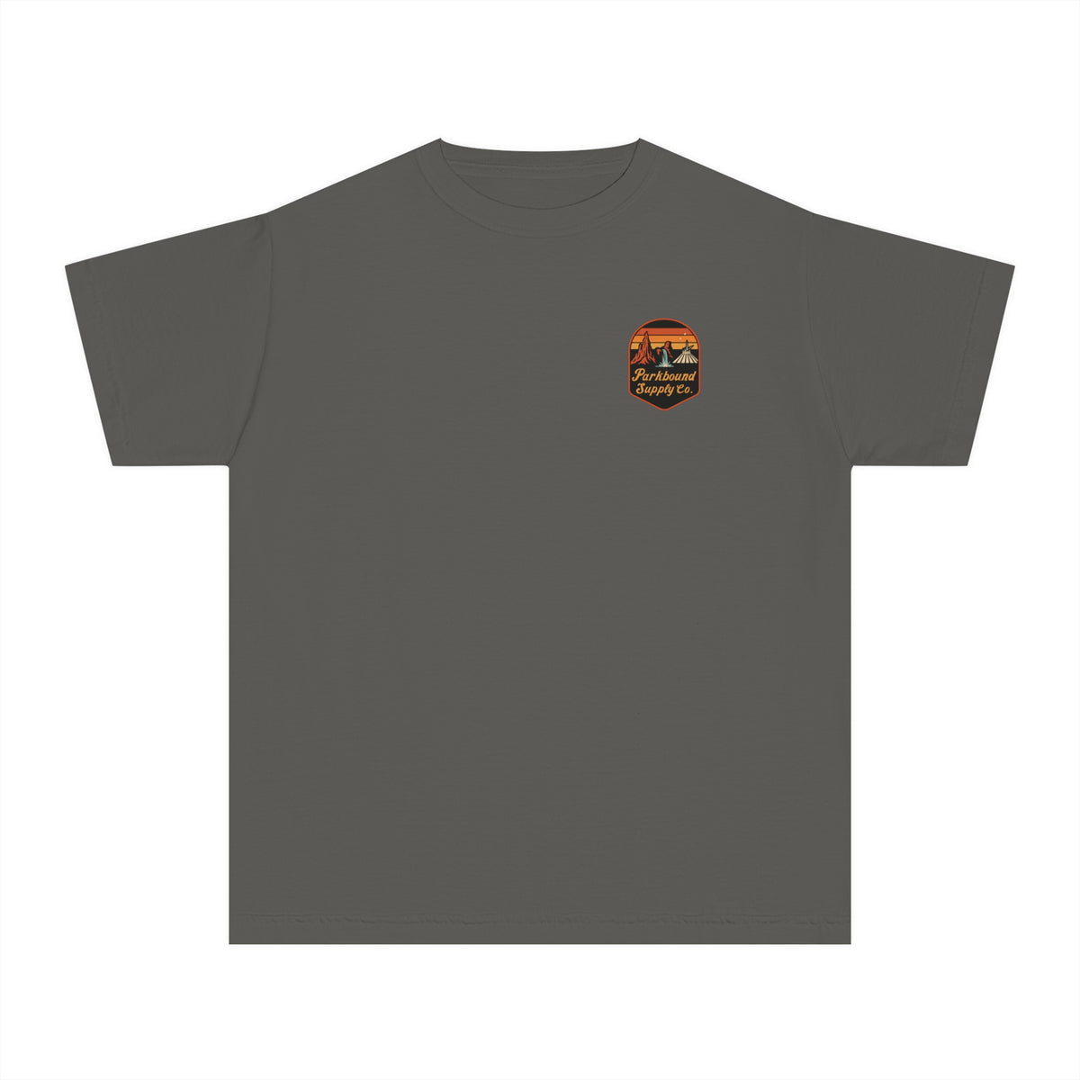 The Triple Mountain Badge — Parkbound Supply Co. Comfort Colors Youth Midweight Tee
