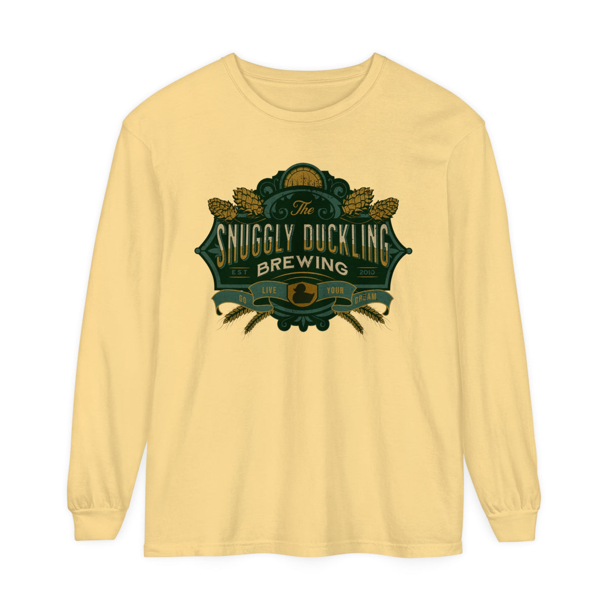 The Snuggly Duckling Brewing Comfort Colors Unisex Garment-dyed Long Sleeve T-Shirt