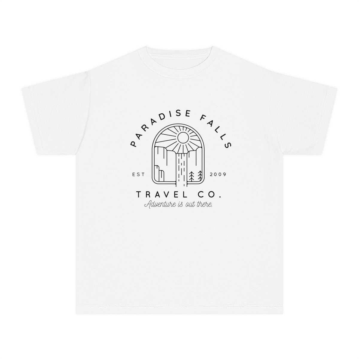 Paradise Falls Vacation Co. Comfort Colors Youth Midweight Tee