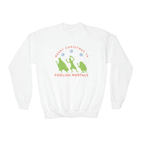 Merry Christmas Ya Foolish Mortals Gildan Youth Crewneck Sweatshirt