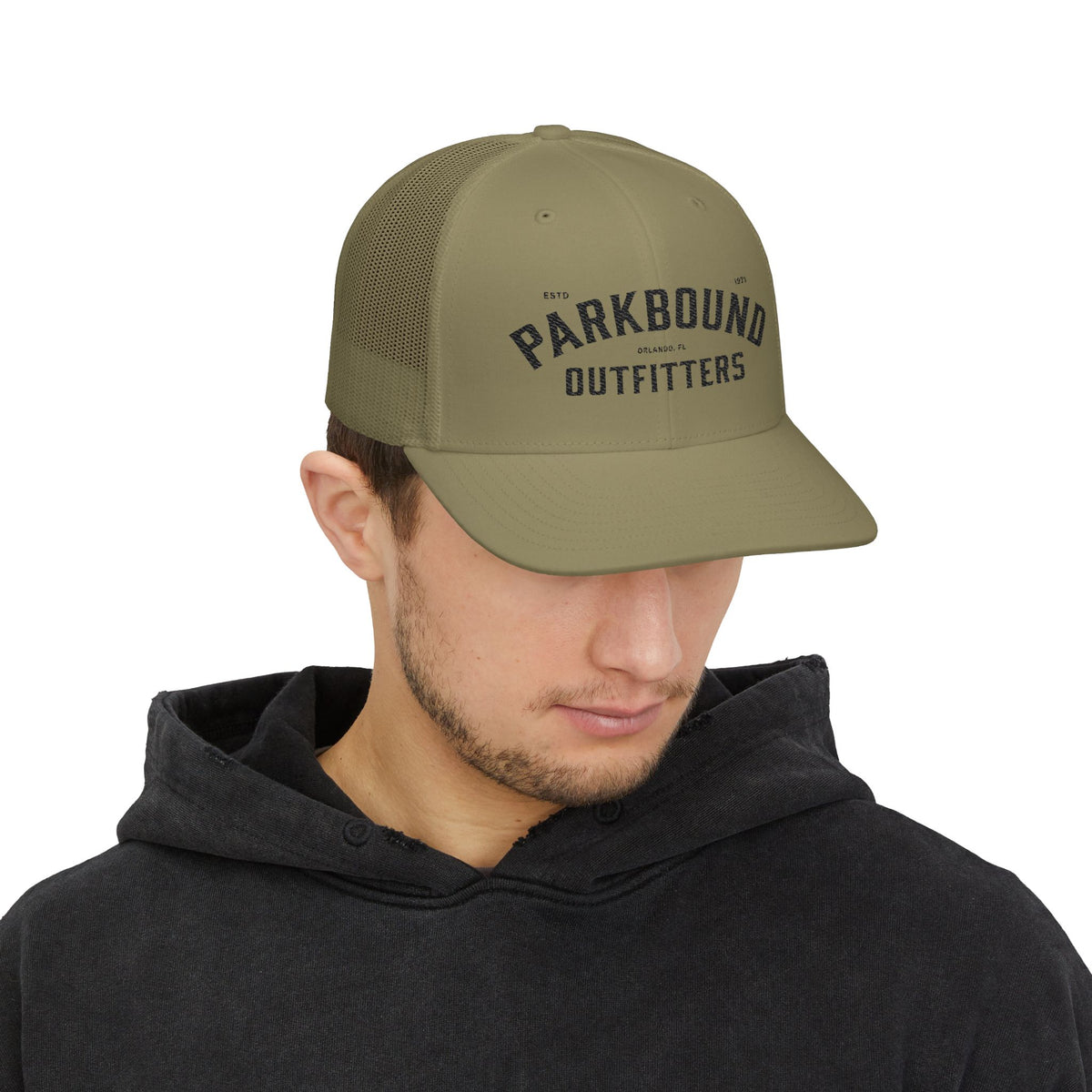 Parkbound Outfitters Snapback Trucker Cap - Stylish Gray & White Hat for Outdoor Adventures