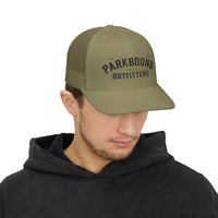 Parkbound Outfitters Snapback Trucker Cap - Stylish Gray & White Hat for Outdoor Adventures