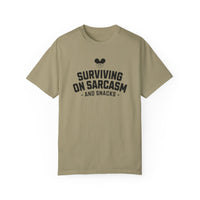 Surviving on Sarcasm and Snacks Comfort Colors Unisex Garment-Dyed T-shirt