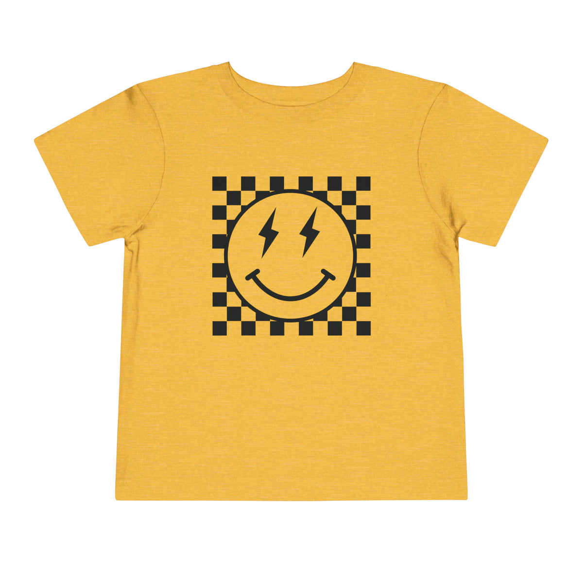 Retro Checkered Smile Bella Canvas Toddler Short Sleeve Tee