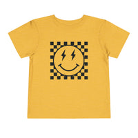 Retro Checkered Smile Bella Canvas Toddler Short Sleeve Tee